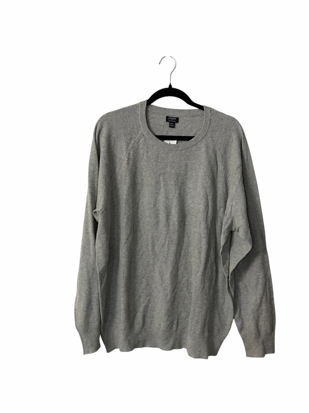 J. Crew Men’s Light Gray Long Sleeve Cotton Knit Crewneck Sweater Sz XXL NWT